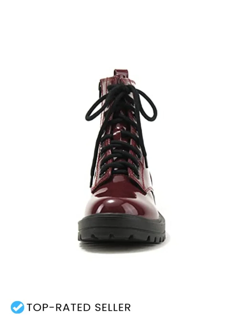 Soda Firm Lug Sole Combat Ankle Bootie Side Zipper
